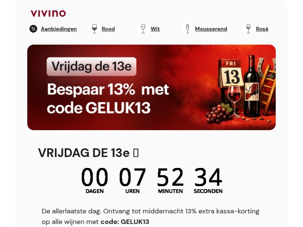 'Vrijdag de 13e'-korting 🙀 De allerlaatste dag!