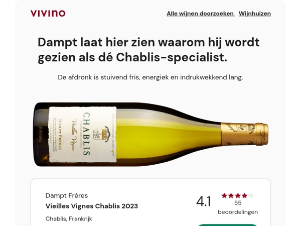 Bespaar 15%: Chablis Vieilles Vignes met 4.1 🏆