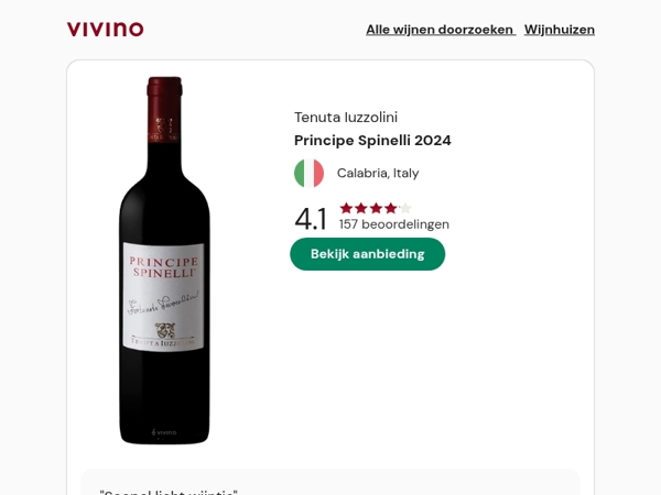 Vol en soepel rood van de inheemse Gaglioppo druif 