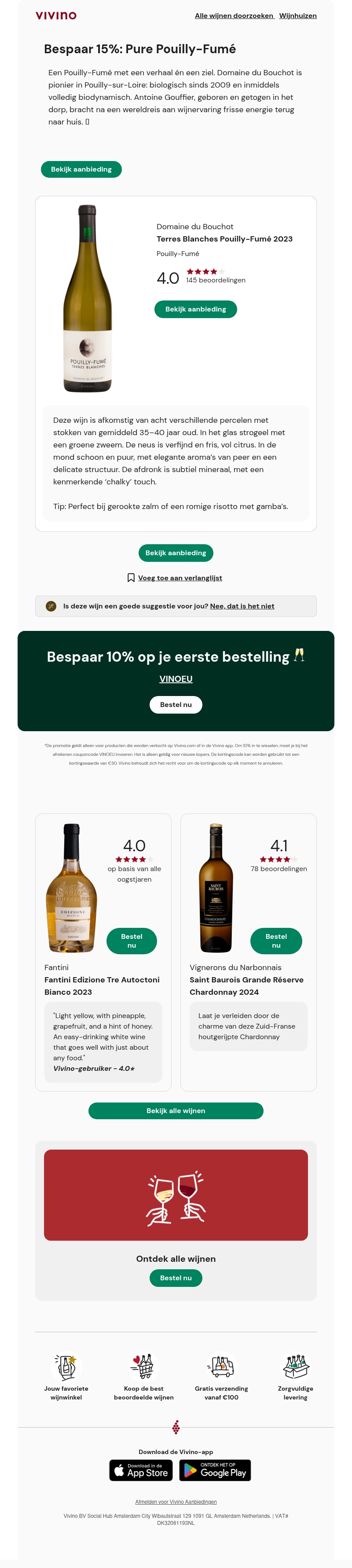 Bespaar 15%: Pure Pouilly-Fumé Bespaar 15%: Pure Pouilly-Fumé