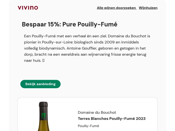 Bespaar 15%: Pure Pouilly-Fumé