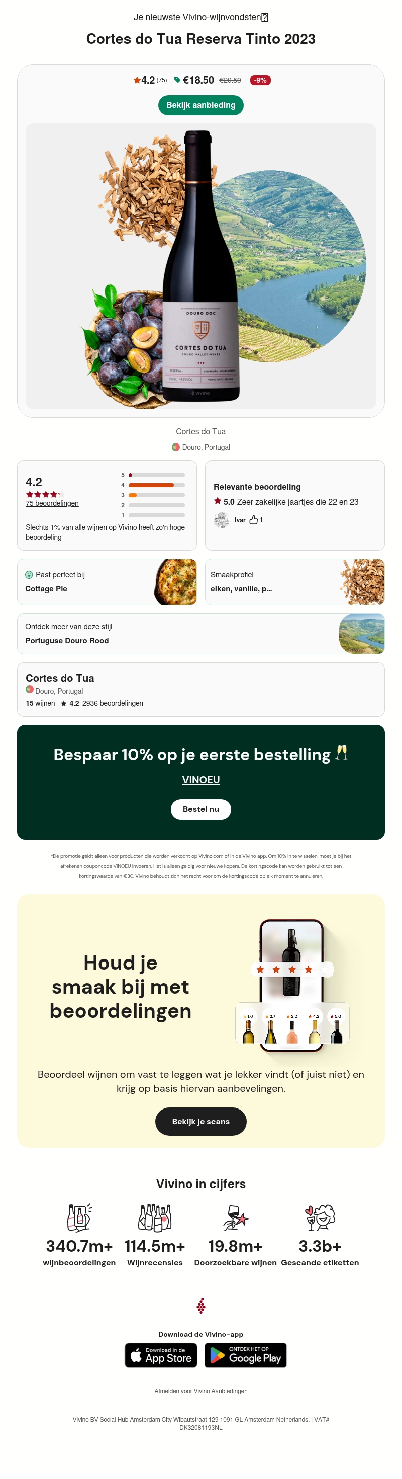 Een 4.2 ⭐ Douro rode wijn met 9% korting | Geselecteerd op basis van wat je lekker vindt Een 4.2 ⭐ Douro rode wijn met 9% korting | Geselecteerd op basis van wat je lekker vindt