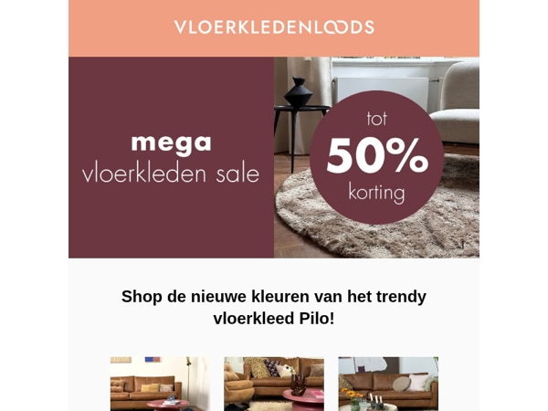 Scoor jouw droomvloerkleed nu met mega korting tot 50%!