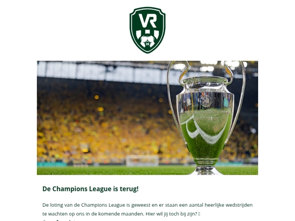 Onze Champions League voetbalreizen zijn nu beschikbaar 🏆