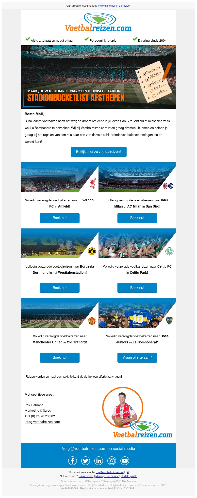 Van dromen naar doen: streep een bucketlist-stadion van jouw lijst! Van dromen naar doen: streep een bucketlist-stadion van jouw lijst!