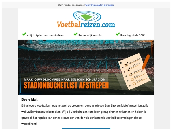 Van dromen naar doen: streep een bucketlist-stadion van jouw lijst!