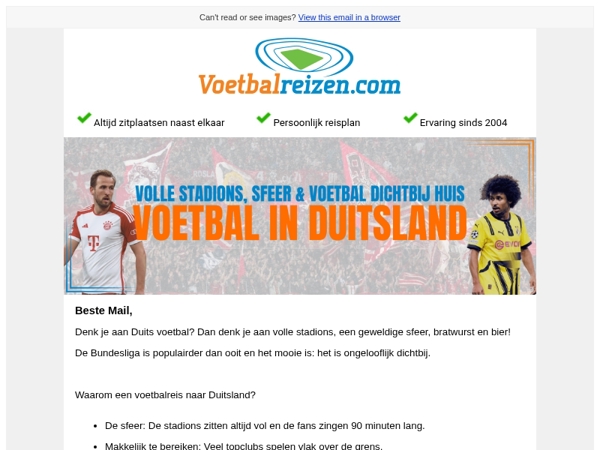 ⚽ Boek je voetbalreis naar Duitsland!