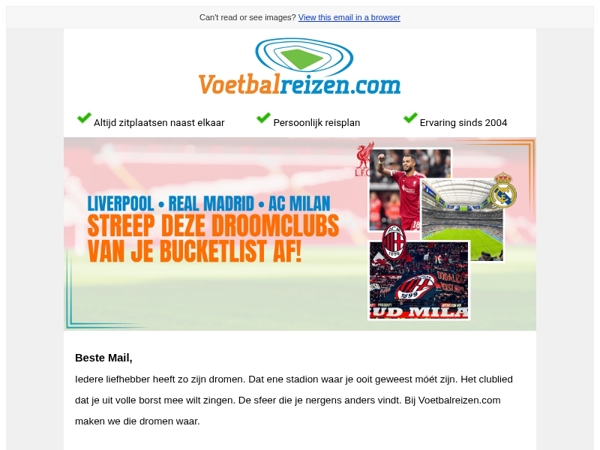 ⚽ Streep deze droomclubs van je bucketlist af!