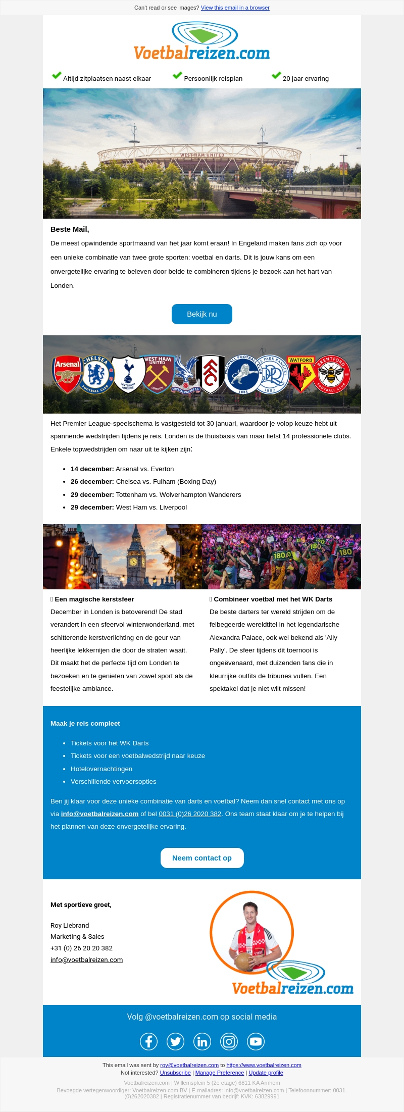 Combineer voetbal & WK Darts in Londen! ⚽🎯 Combineer voetbal & WK Darts in Londen! ⚽🎯