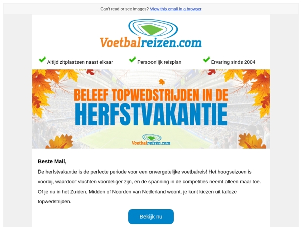 Beleef topwedstrijden in de herfstvakantie 🍂⚽