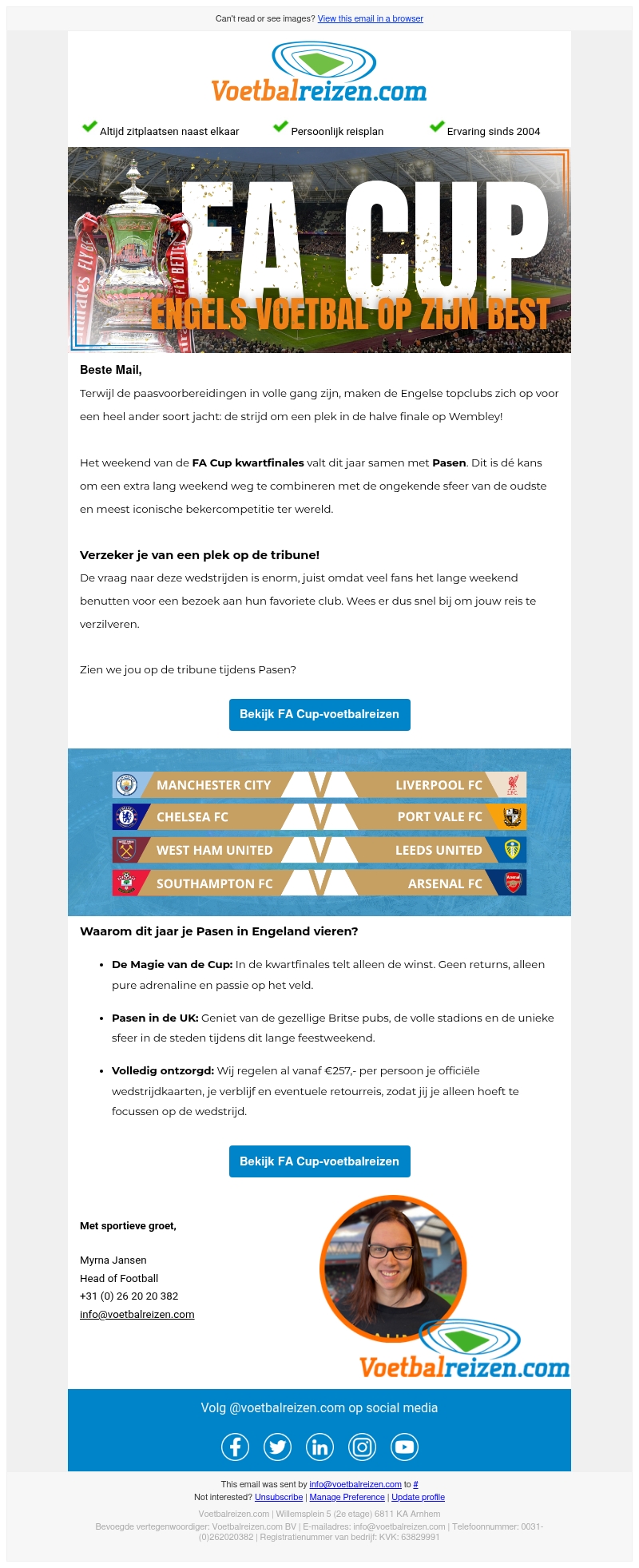 Mail, beleef jij FA Cup-voetbal tijdens Pasen? Mail, beleef jij FA Cup-voetbal tijdens Pasen?