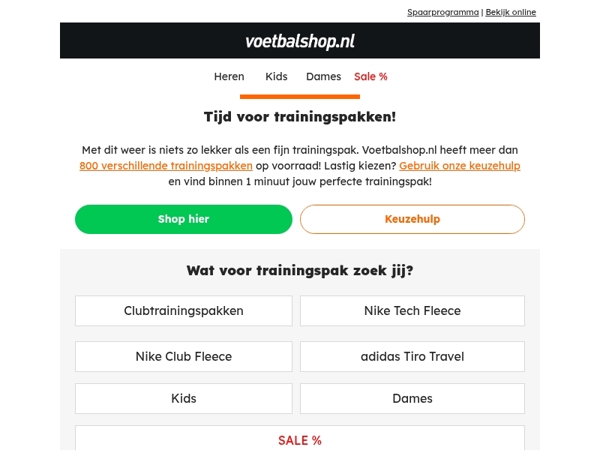 Tijd voor trainingspakken!