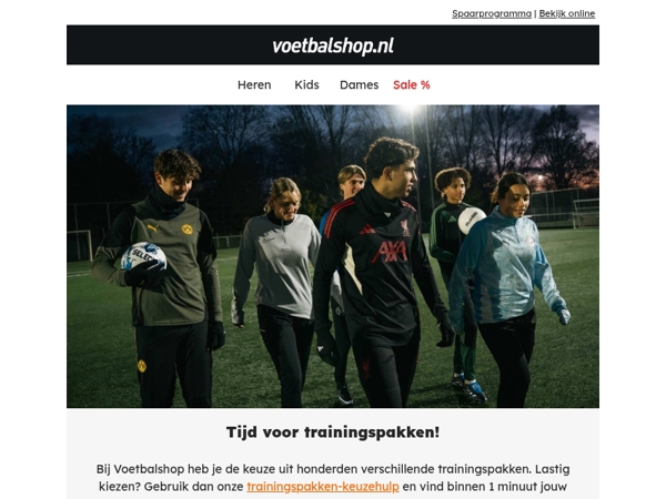 ❄️ Tijd voor trainingspakken én tijdelijk GRATIS standaard verzending op alles!