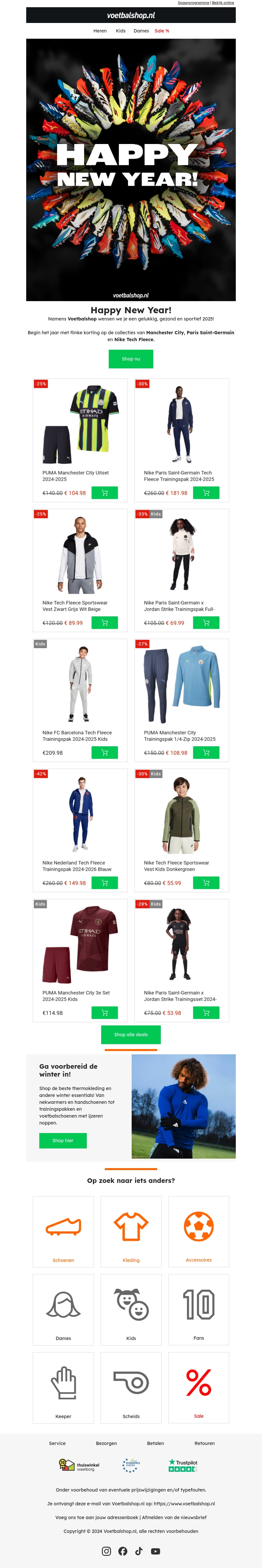 KORTING op Manchester City, PSG, Nike Tech Fleece en meer! KORTING op Manchester City, PSG, Nike Tech Fleece en meer!