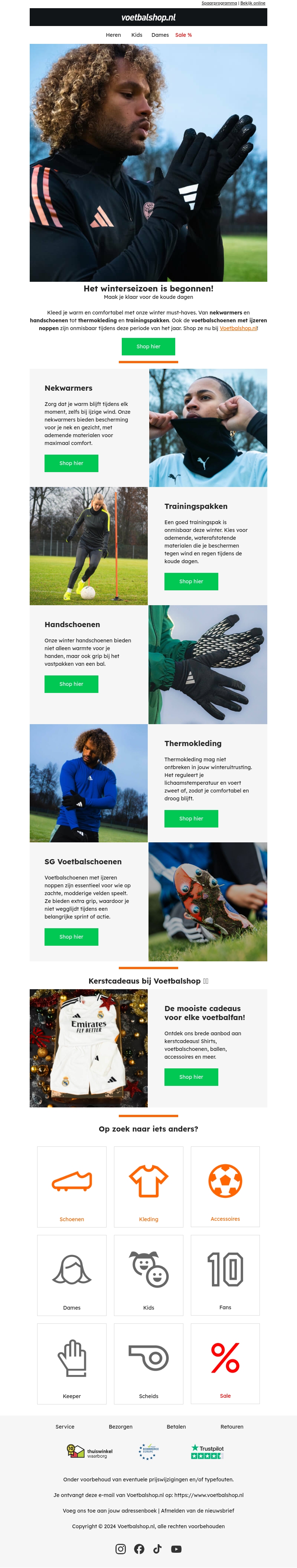 Shop jouw winter essentials bij Voetbalshop! Shop jouw winter essentials bij Voetbalshop!