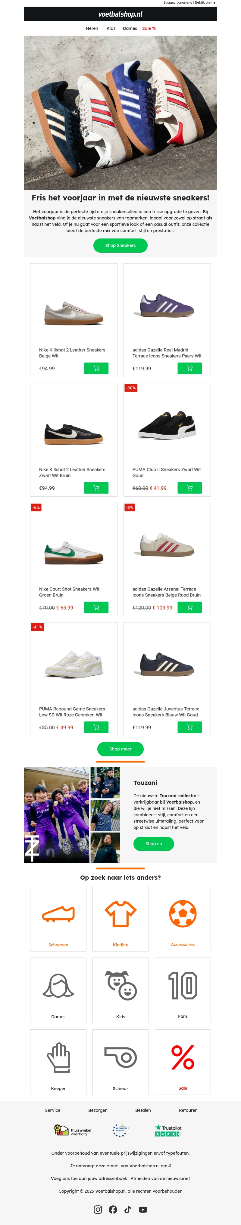 Fris het voorjaar in: ontdek de nieuwste sneakers bij Voetbalshop! 👟 Fris het voorjaar in: ontdek de nieuwste sneakers bij Voetbalshop! 👟