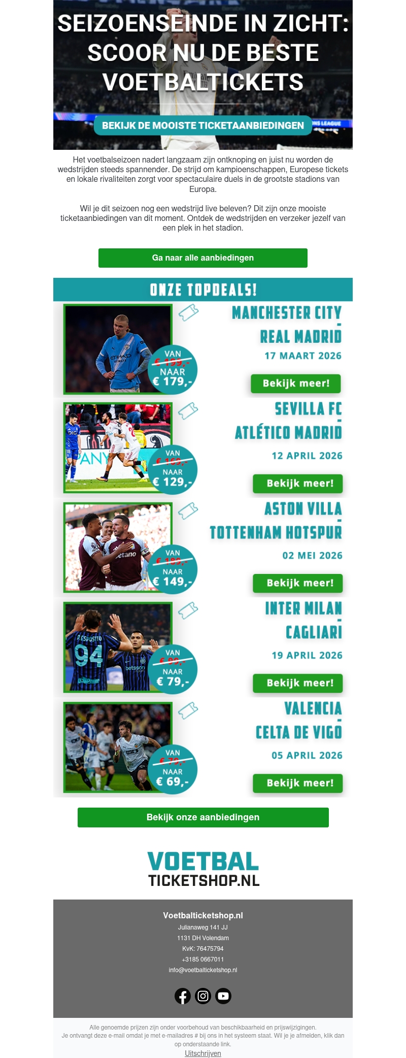 ๐ฅ Seizoenseinde in zicht: scoor nu de beste voetbaltickets ๐ฅ Seizoenseinde in zicht: scoor nu de beste voetbaltickets