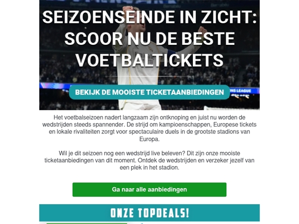 🔥 Seizoenseinde in zicht: scoor nu de beste voetbaltickets