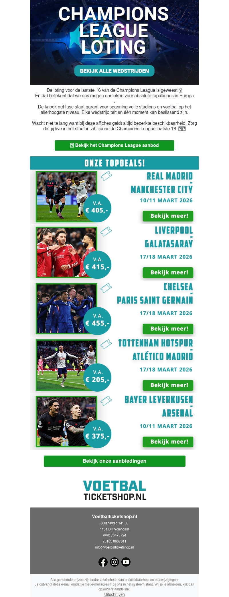 ⚽ Dit zijn de affiches van de knock out fase van de Champions League ⚽ Dit zijn de affiches van de knock out fase van de Champions League