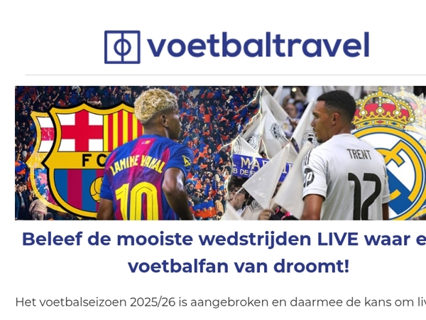 ⚡Boek een reis naar de beste wedstrijden van dit seizoen.