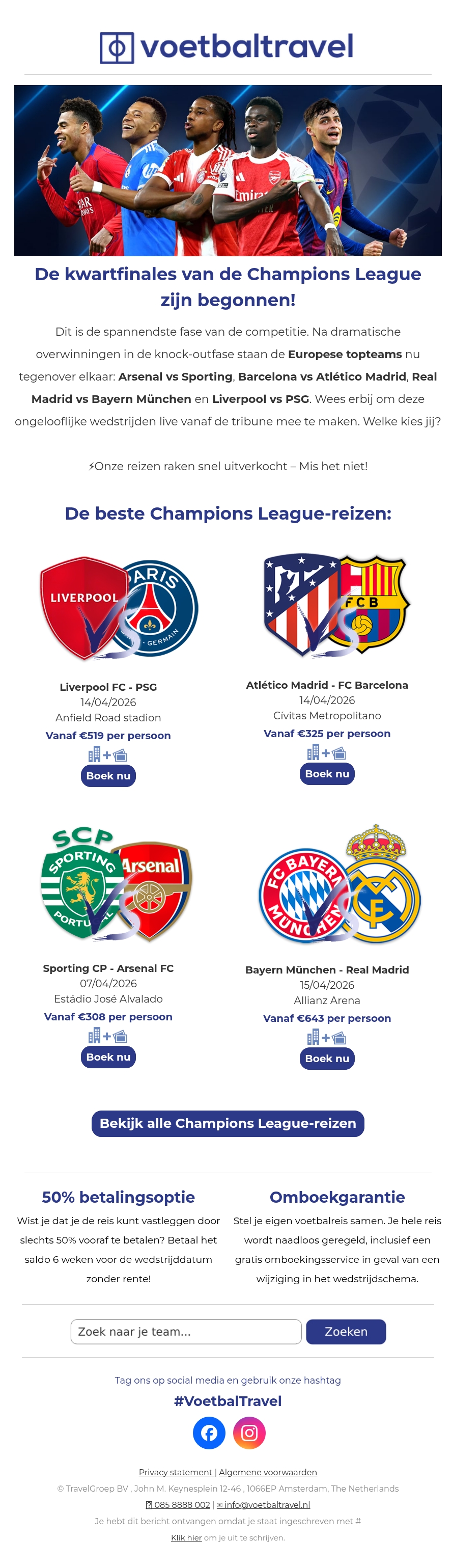 🏆 De kwartfinales van de Champions League zijn begonnen 🏆 De kwartfinales van de Champions League zijn begonnen