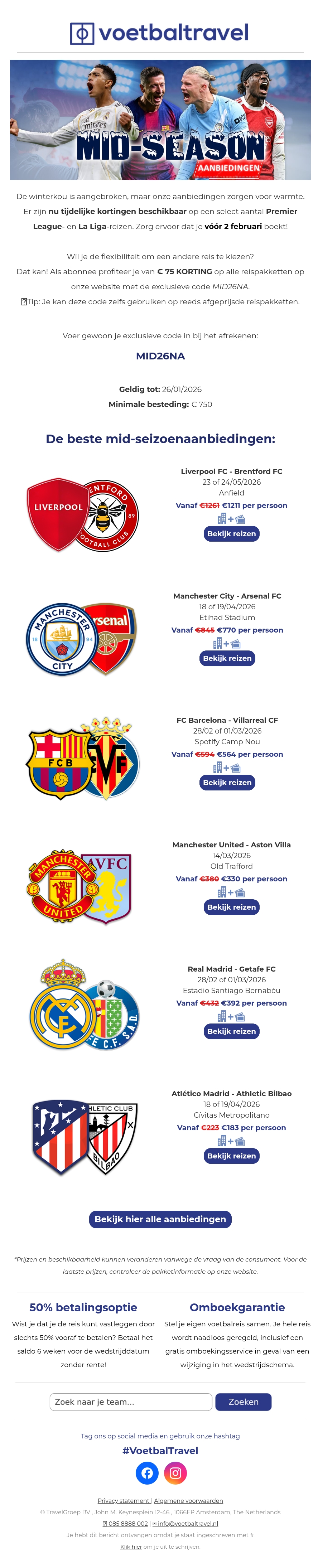 ⚽ Mid-seizoenaanbiedingen voor Premier League- en LaLiga-reizen nu beschikbaar ⚽ Mid-seizoenaanbiedingen voor Premier League- en LaLiga-reizen nu beschikbaar