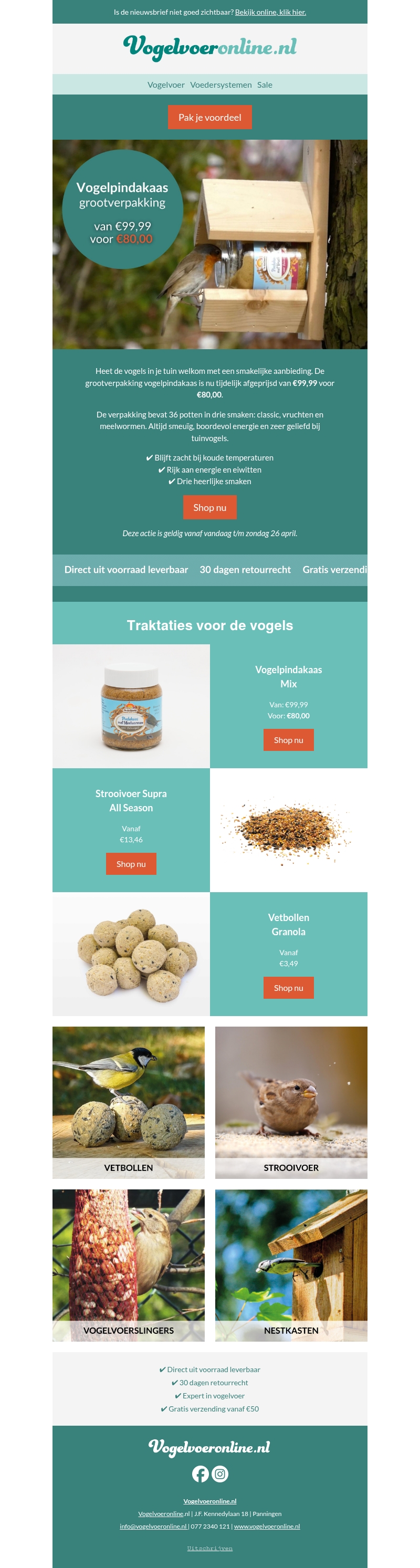 €20 Korting op Vogelpindakaas🐦⬛ €20 Korting op Vogelpindakaas🐦⬛