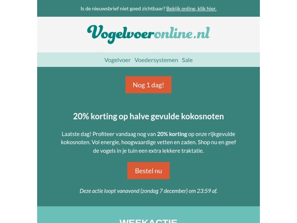 De actie loopt bijna af!