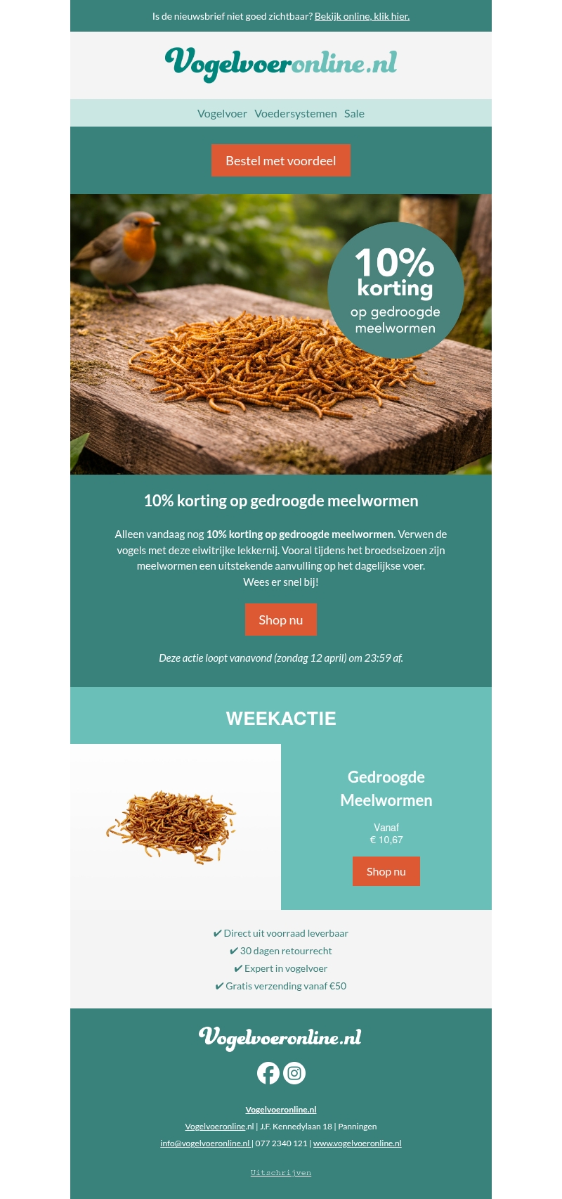 10% korting op gedroogde meelwormen! 10% korting op gedroogde meelwormen!