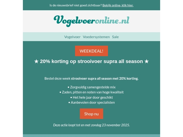 20% korting op..