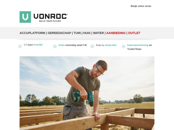 3 jaar garantie op 20V platform = Megadeal voor jou! 🥳