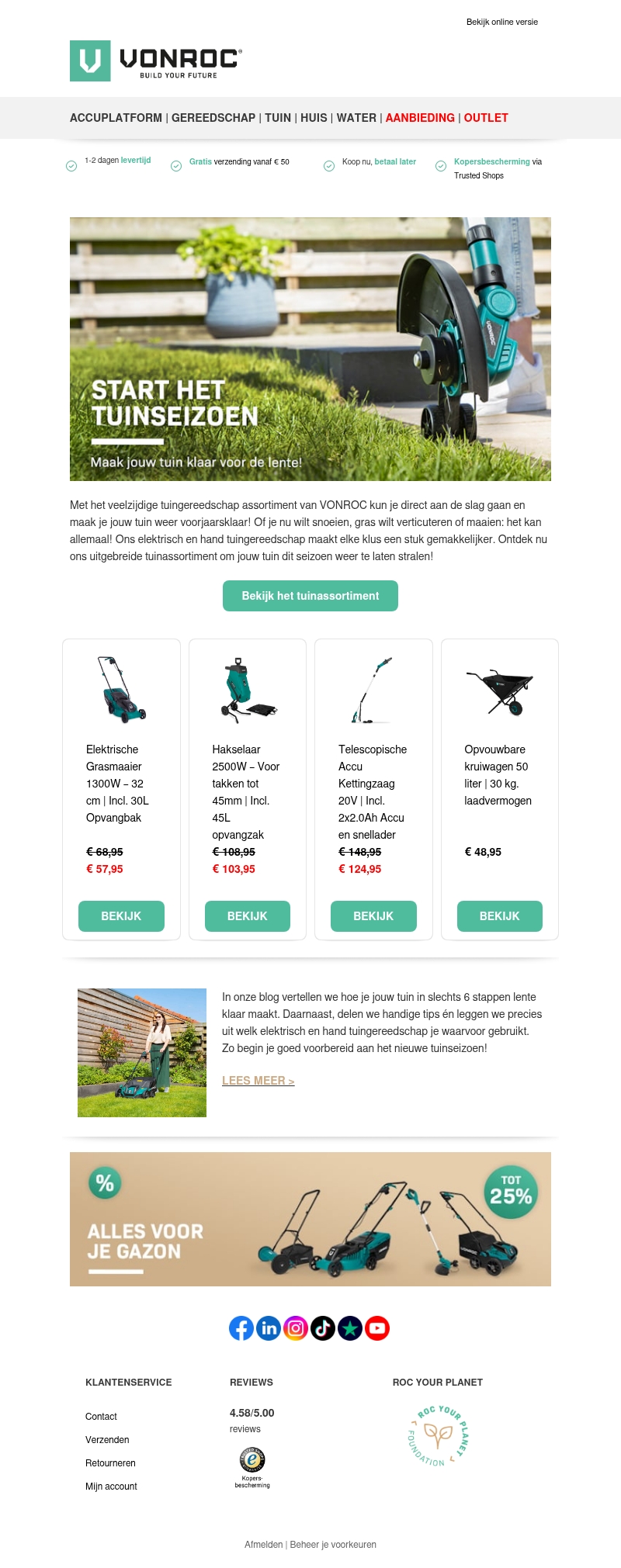Maak jouw tuin klaar voor de lente met VONROC πΏ Maak jouw tuin klaar voor de lente met VONROC πΏ