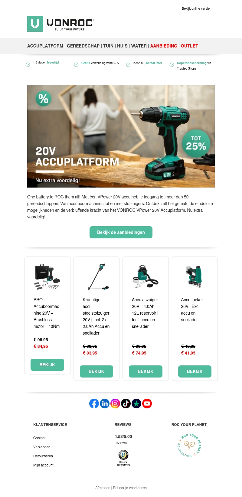 VPower 20V Accuplatform aanbiedingen!⚡ VPower 20V Accuplatform aanbiedingen!⚡