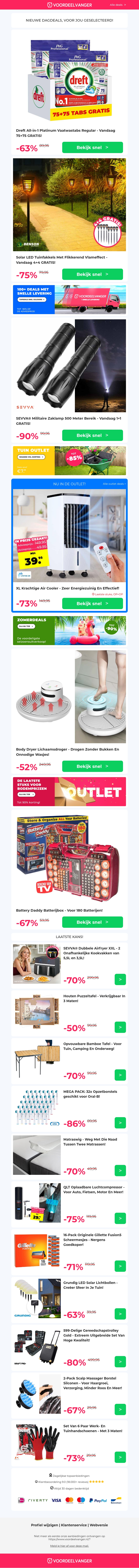 π¨ 75+75 GRATIS: Dreft Tabs / Solar Tuinfakkels / Militaire Zaklamp 1+1 / Body Dryer / Battery Daddy π¨ 75+75 GRATIS: Dreft Tabs / Solar Tuinfakkels / Militaire Zaklamp 1+1 / Body Dryer / Battery Daddy