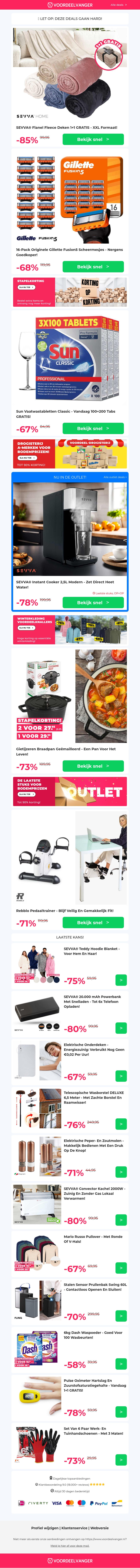 π¨ Fleece Deken Uitverkoop: 1+1 GRATIS / Gillette Scheermesjes / Sun Vaatwastabs / Gietijzeren Pan / Pedaaltrainer π¨ Fleece Deken Uitverkoop: 1+1 GRATIS / Gillette Scheermesjes / Sun Vaatwastabs / Gietijzeren Pan / Pedaaltrainer