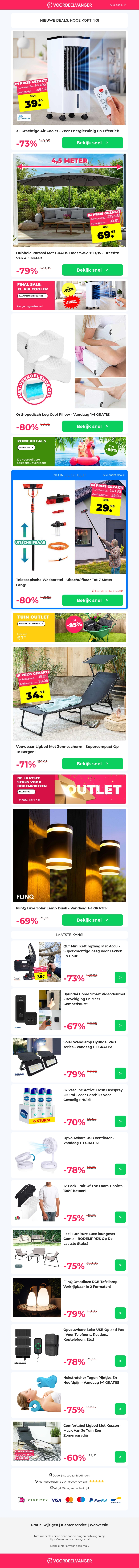 π¨π₯Ά Laatste kans... Air Cooler Met β¬10 Extra KORTING / Dubbele Parasol / Leg Pillow 1+1 / Ligbed / Solar Lamp 1+1 π¨π₯Ά Laatste kans... Air Cooler Met β¬10 Extra KORTING / Dubbele Parasol / Leg Pillow 1+1 / Ligbed / Solar Lamp 1+1