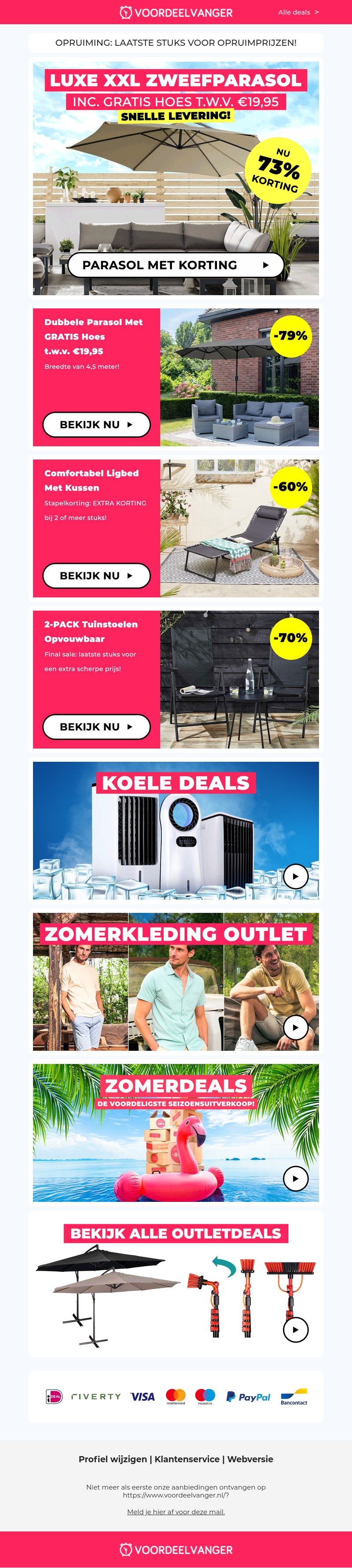 π€βοΈ Let op... LAAGSTE PRIJS op parasols en meer! π€βοΈ Let op... LAAGSTE PRIJS op parasols en meer!