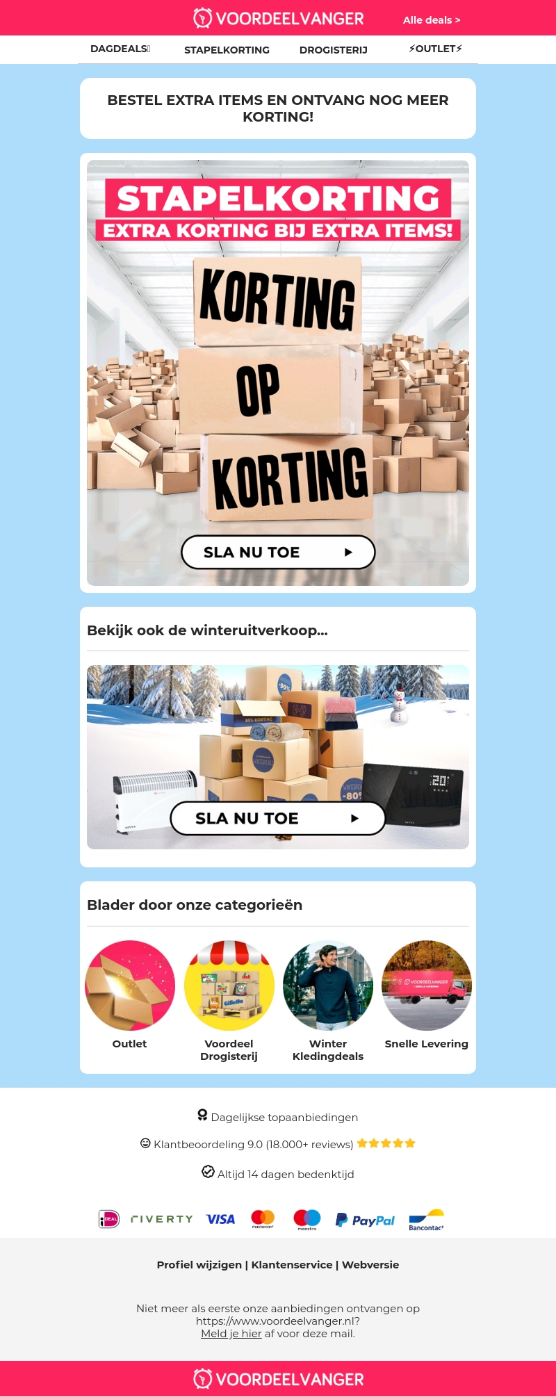 π¦β€οΈ STAPELKORTING: extra korting bij extra items! π¦β€οΈ STAPELKORTING: extra korting bij extra items!