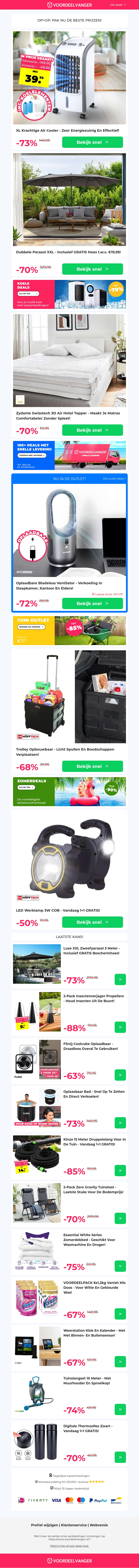 ⏰ Tijdelijk nóg goedkoper: Air Cooler -73% KORTING / Dubbele Parasol XXL / Hotel Topper / Trolley Opvouwbaar / LED Werklamp 1+1 ⏰ Tijdelijk nóg goedkoper: Air Cooler -73% KORTING / Dubbele Parasol XXL / Hotel Topper / Trolley Opvouwbaar / LED Werklamp 1+1