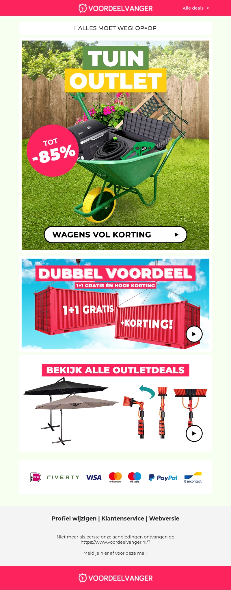 βοΈπ± TUIN OUTLET: tot 85% korting op alles voor in de tuin! βοΈπ± TUIN OUTLET: tot 85% korting op alles voor in de tuin!
