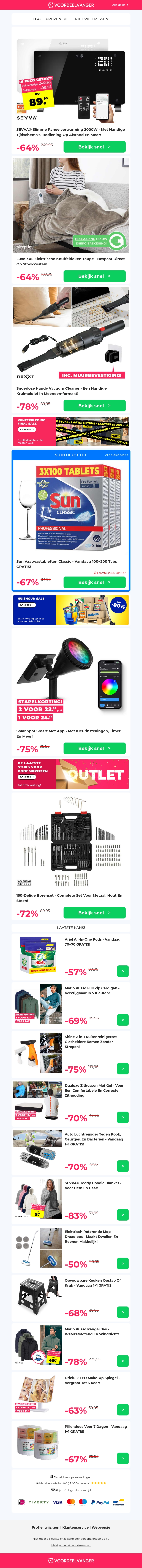 π₯π€ Goedkoop Verwarmen: Paneelverwarming -64% KORTING / Elektrische Knuffeldeken / Handy Vacuum Cleaner / Solar Spot / Borenset π₯π€ Goedkoop Verwarmen: Paneelverwarming -64% KORTING / Elektrische Knuffeldeken / Handy Vacuum Cleaner / Solar Spot / Borenset