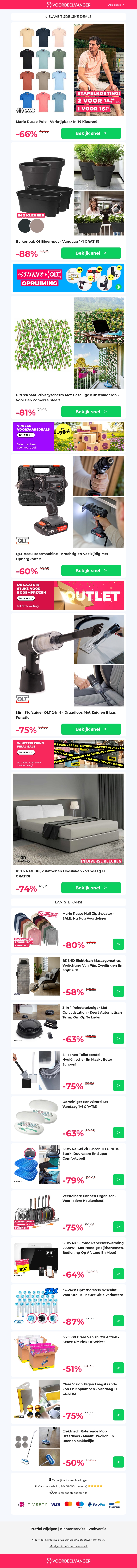 NIEUW! Mario Russo Polo's π (Stapelkorting!) / Balkonbak of Bloempot / Privacyscherm / Accu Boormachine / Mini Stofzuiger NIEUW! Mario Russo Polo's π (Stapelkorting!) / Balkonbak of Bloempot / Privacyscherm / Accu Boormachine / Mini Stofzuiger