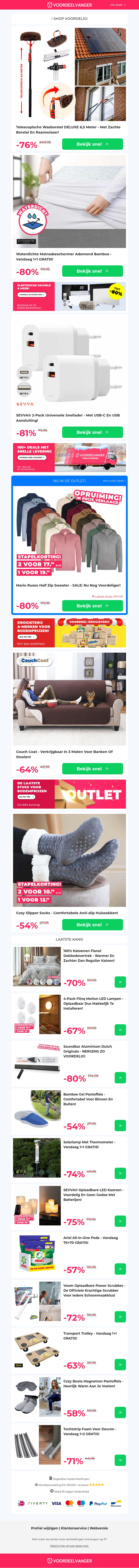 π¦β¨ 76% KORTING: Wasborstel DELUXE / 1+1 Gratis Waterdichte Matrasbeschermers / USB Snellader / Couch Coat / Cozy Socks π¦β¨ 76% KORTING: Wasborstel DELUXE / 1+1 Gratis Waterdichte Matrasbeschermers / USB Snellader / Couch Coat / Cozy Socks