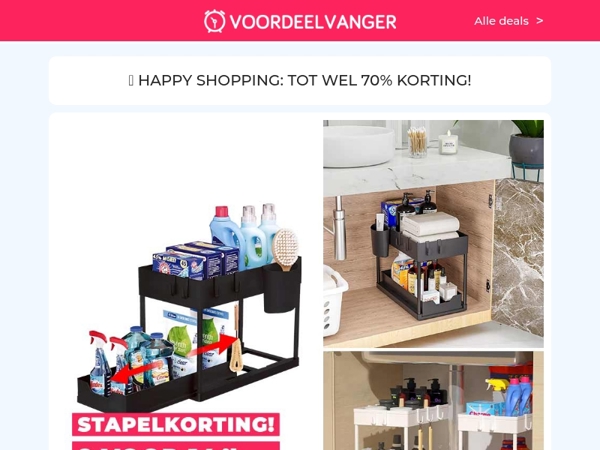 MEGAHIT 🎉 Uitschuifbare Organizer -70% Korting / Stapelbare Opbergboxen / Wandelstok / Draadloze Werklamp 1+1 / LED Lantaarn