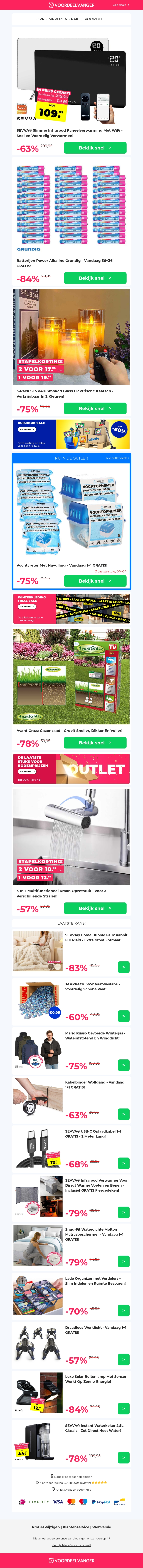 OPRUIMPRIJZEN! ⚠️ Slimme Infrarood Paneelverwarming / Grundig Batterijen / Elektrische Kaarsen (3-Pack) / Gazonzaad / Kraan Opzetstuk OPRUIMPRIJZEN! ⚠️ Slimme Infrarood Paneelverwarming / Grundig Batterijen / Elektrische Kaarsen (3-Pack) / Gazonzaad / Kraan Opzetstuk