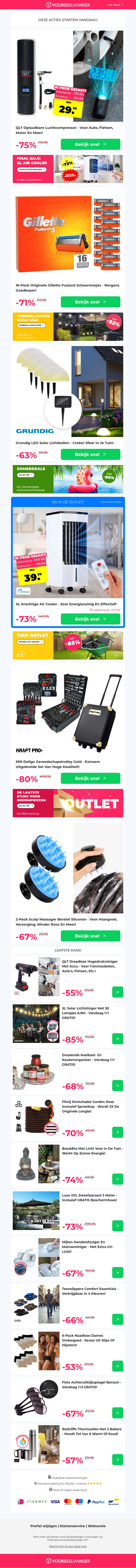 OP=OP ❗️ €5 Extra Korting Op Luchtcompressor / 16x Gillette Fusion5 / Solar Lichtbollen / Gereedschapstrolley / Scalp Massager Borstel OP=OP ❗️ €5 Extra Korting Op Luchtcompressor / 16x Gillette Fusion5 / Solar Lichtbollen / Gereedschapstrolley / Scalp Massager Borstel