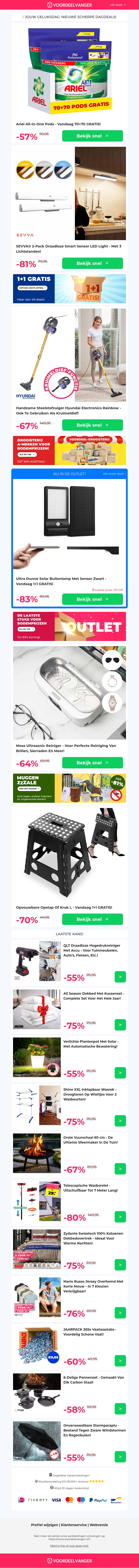 Voordelig wassen: 70+70 Ariel Pods GRATIS π / Sensor LED Kastlampen / Steelstofzuiger / Ultrasonic Reiniger / Opstap 1+1 Voordelig wassen: 70+70 Ariel Pods GRATIS π / Sensor LED Kastlampen / Steelstofzuiger / Ultrasonic Reiniger / Opstap 1+1