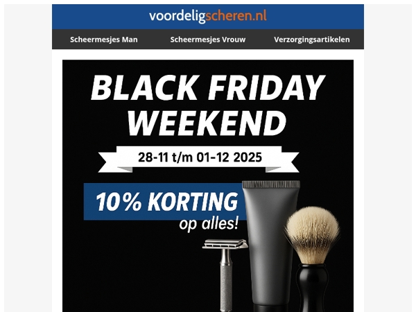Black Friday | Scheermesjes | mannen verzorging | 10% korting
