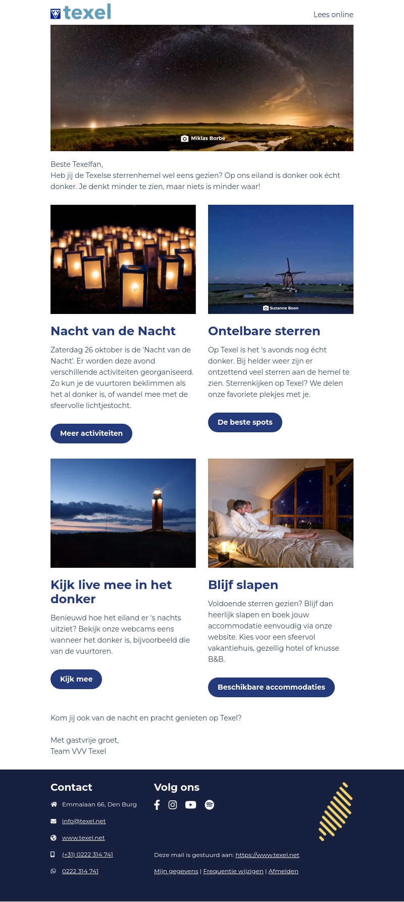 Kom sterren kijken op Texel Kom sterren kijken op Texel