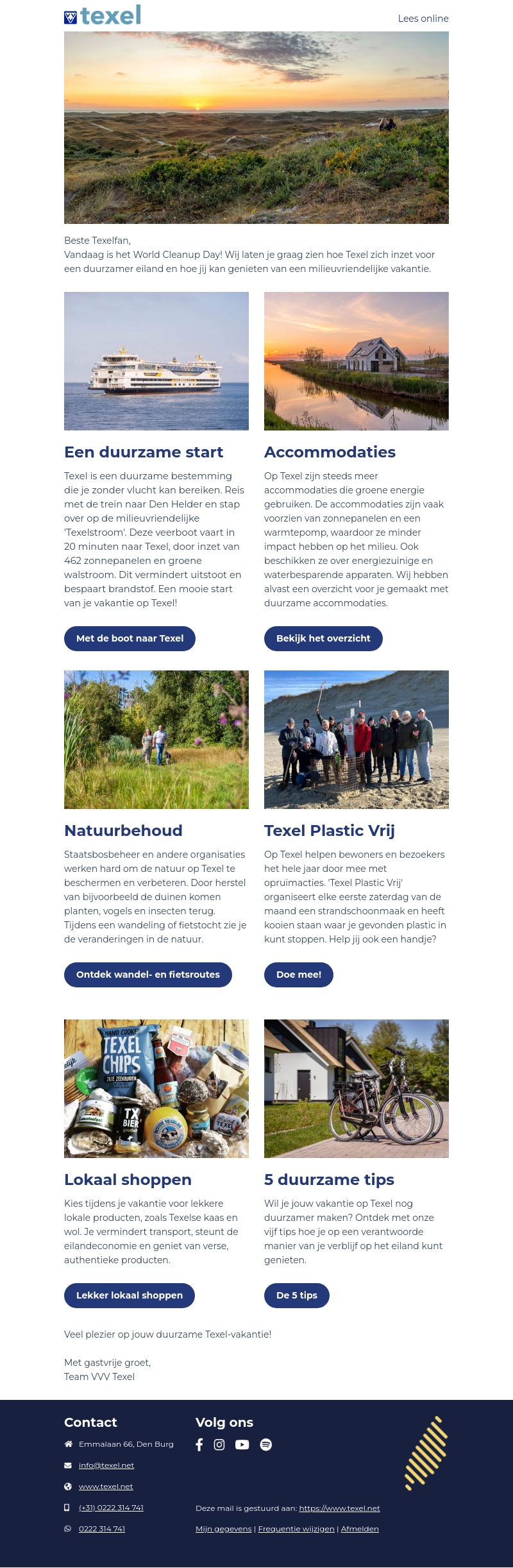 Ontdek duurzaam genieten op Texel! Ontdek duurzaam genieten op Texel!